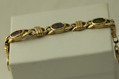 Multi Gemstone Gold Bracelet